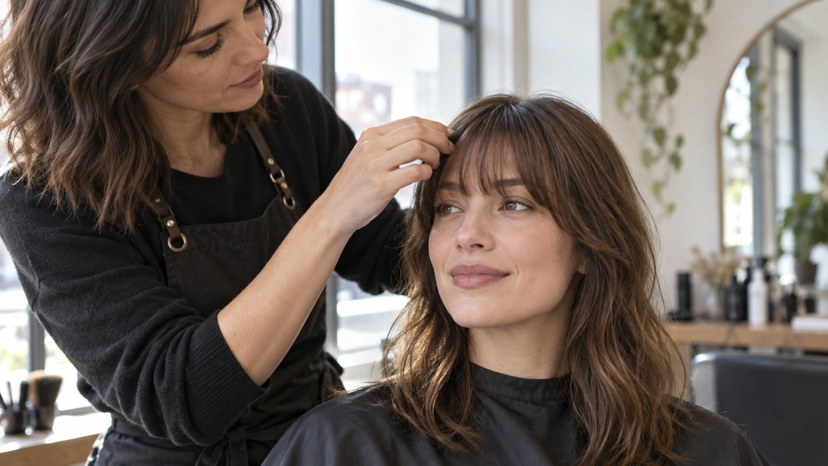 Bangs lengths from micro fringe to cheekbone curtain bangs