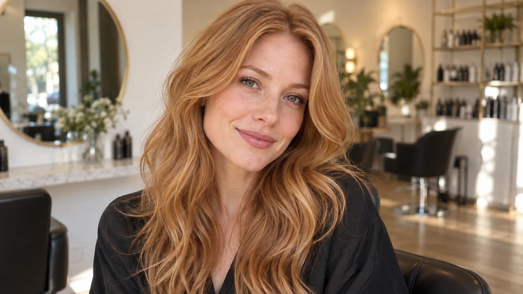 Warm spring hair colors in clear golden shades